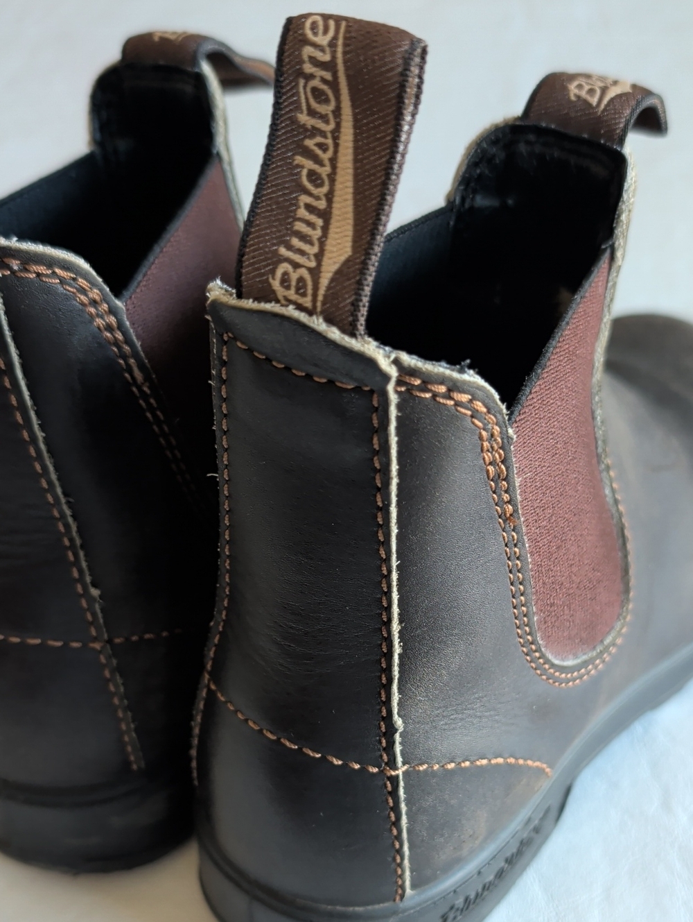 Blundstone Chelsea Boots Dark Walnut Brown Leather Men's Sz 4.5 Women's 6 / 6.5 - Picture 9 of 11